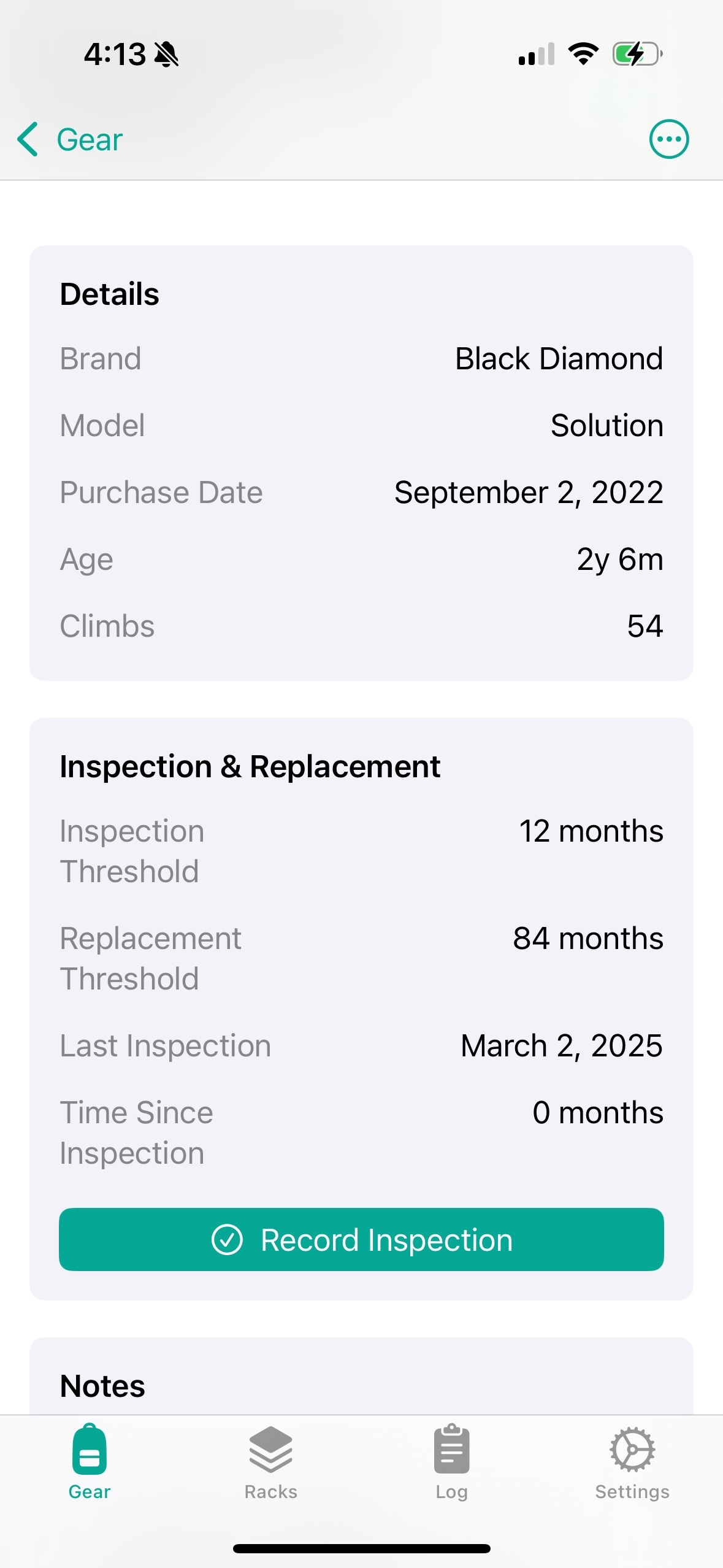 Equipment Inspection Tracking