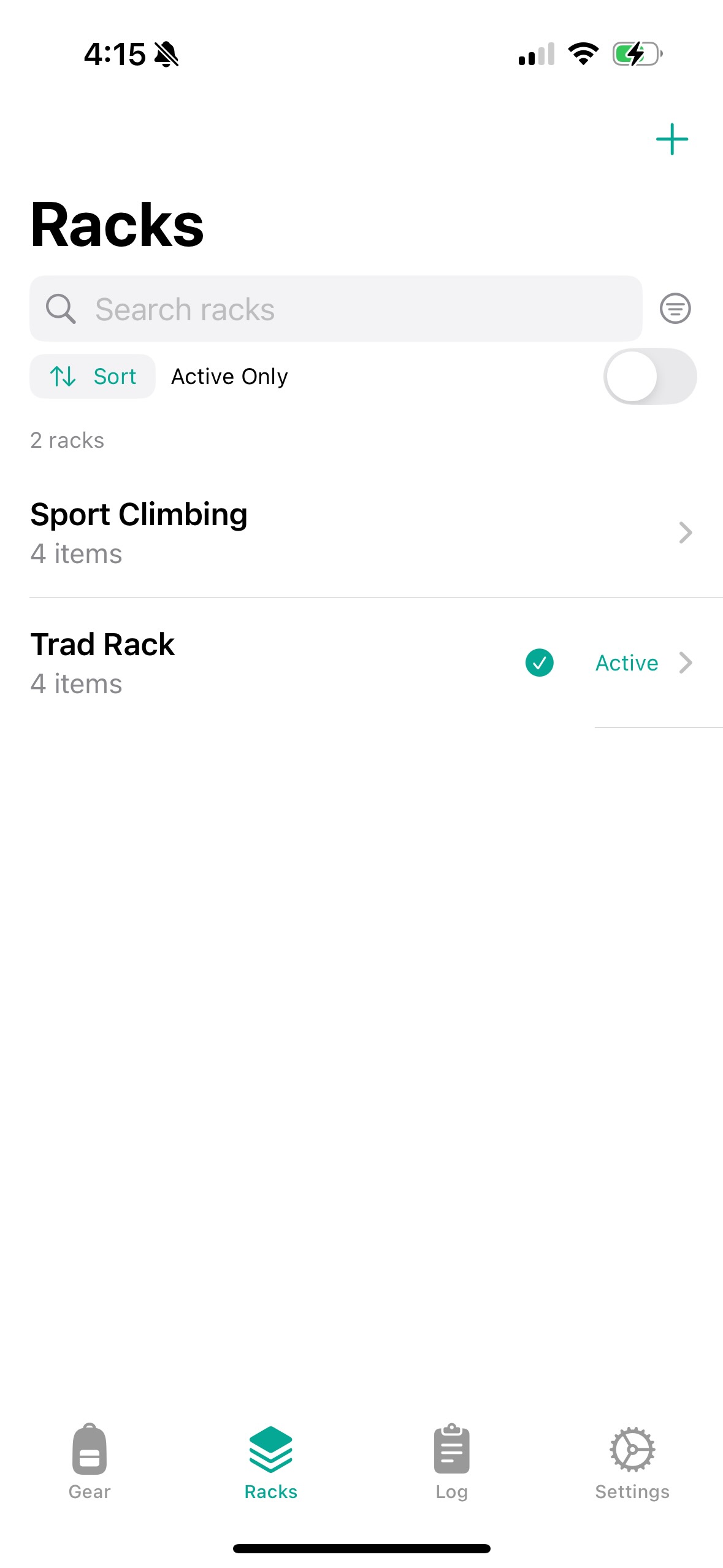 Climbing Gear Rack Organization